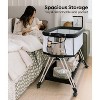 Bassinet Bedside Sleeper with Wheels and Storage Tray,4-Sided Mesh Easy Folding Bedside Crib - 4 of 4