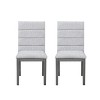 Set of 2 Mid-Century Modern Dining Chair Upholstered Dinner Chair, Stitching Design, Walnut/Gray - Modernluxe - 2 of 4