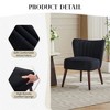Modern Velvet Accent Chair for Living Room ¨C Mid-Century Wingback Lounge Chair with Solid Wood Legs, 300lb Capacity ¨C Plush Upholstered Armchair - 3 of 4