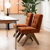 YOUNIKE Modern Upholstered Chair Dining Room Armless Kitchen Chairs Set of 6 Linen Fabric Chair Vanity with 4.7" Thick Cushion Wood V-Leg - 2 of 4