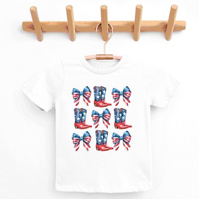 The Juniper Shop Patriotic Boots Stacked Coquette Youth Short Sleeve Tee