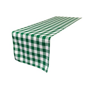 Slickblue Gingham Checkered Table Runner 14"x108" – 100% Spun Polyester, Reversible, Serged Edges, 9 Colors Options - 1 of 3