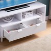 60" Modern TV Stand with Two Shelves and Two Drawers, Sturdy Support, Wire Cutouts and Holds Up to 100lbs for Living Room and Bedroom - 2 of 4