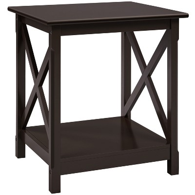 Yaheetech X Design Wood Sofa Side End Table with Storage Shelf for Living Room