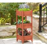 47" H Rectangular Wood Planter Stands And Holders - Brown - Leisure Season
