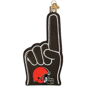 Old World Christmas Blown Glass Ornament for Christmas Tree, Cleveland Browns Foam Finger - 1 of 4