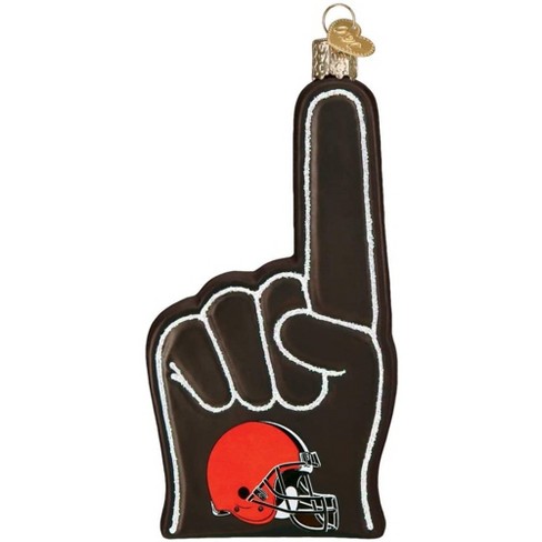 Old World Christmas Blown Glass Ornament for Christmas Tree, Cleveland Browns Foam Finger - image 1 of 4