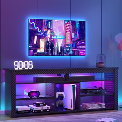 Bestier TV Stand Tall Entertainment Center with Storage For 70 Inch TV