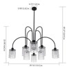 Rennnsan Elowyn 39" W 8 - Light Beaded  Crystal Modern Glam Dimmable Chandelier in Black - 3 of 4