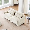 2-Seater Sofa Chenille Fabric Loveseat, Small Couch with 2 Lumbar Pillows, Wood Frame for Living Room or Bedroom – Cuddlewood - 3 of 4