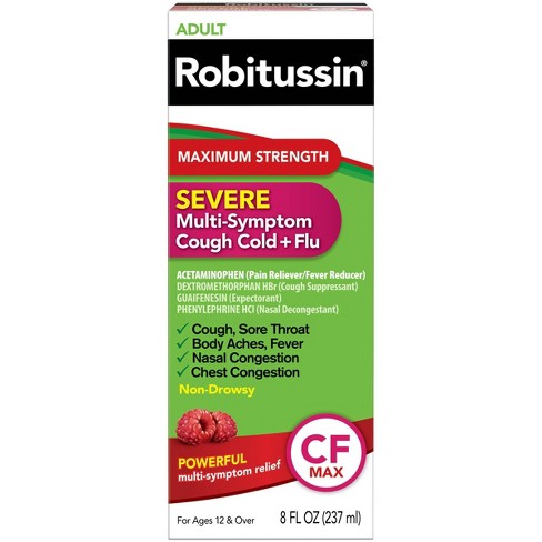 Robitussin Maximum Strength Multi Symptom Cold Relief Liquid Dextromethorphan 8 Fl Oz Target