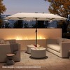 Costway 13 FT Large Patio Umbrella with LED Solar Lights Crank Handle 12 Heavy-Duty Ribs Beige/Brown/Gray/Navy/Orange/Wine - 4 of 4