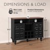 Wine Bar Liquor Cabinet with Wine Rack and Glass Holder, Buffet Cabinet with Adjustable Shelves, Black - 2 of 4