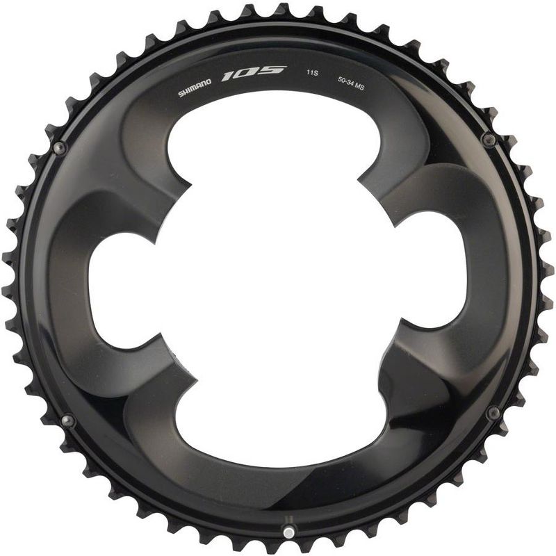 Shimano 105 ST-R7000 Chainring- Black Tooth Count: 50 Chainring BCD: 110 Shimano Asymmetric, 2 of 3