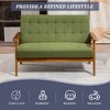 MOONMISS Mid-Century Modern Solid Loveseat Settees Upholstered Linen Loveseat,2 Seater Cushioned Couch for Small Spaces - 3 of 4