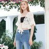 Anna-Kaci Women's Crochet Floral Lace Cropped Shrug for Everyday Look - 4 of 4