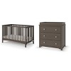 Child Craft London Crib and Dresser Nursery Set, 2-Piece, Includes 4-in-1 Convertible Crib and Dresser with Changing Table Topper (Dapper Gray) - 4 of 4
