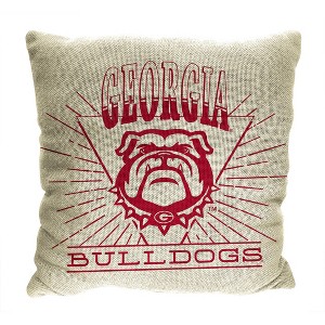 NCAA Georgia Bulldogs 26 x 26 Woven Tapestry Pillow - 1 of 4