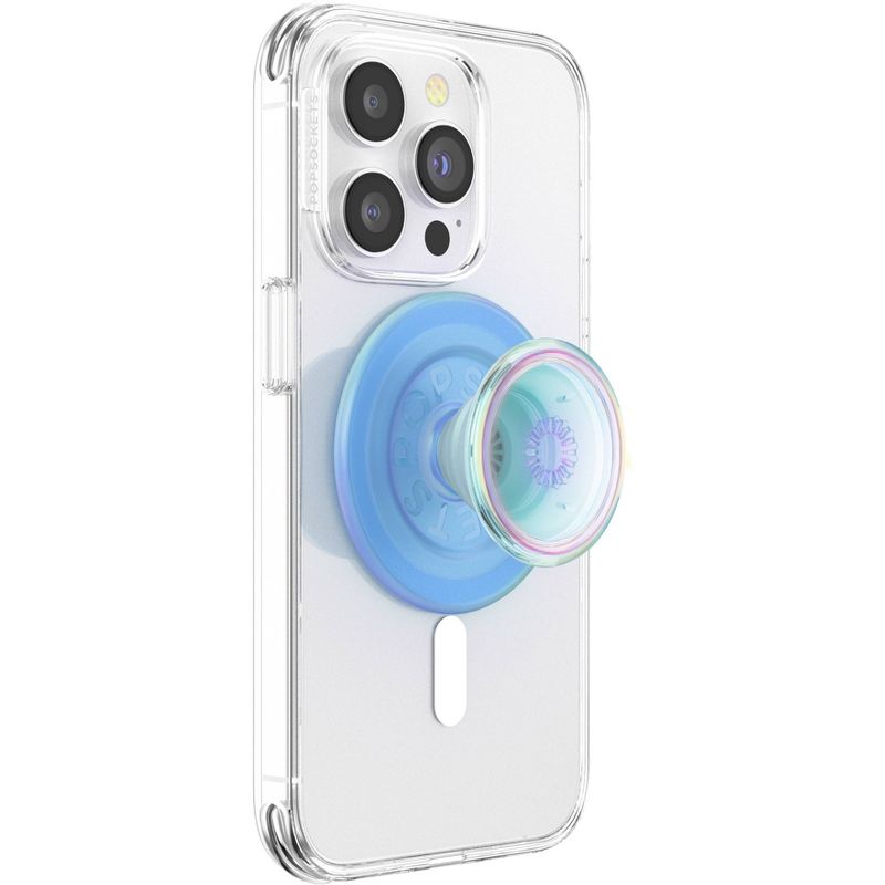 PopSockets Magnetic Phone Grip&#160;with&#160;MagSafe,&#160;Magnetic&#160;Adapter Ring&#160;Included &#8211; Blue Iridescent Translucent, 3 of 9