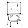 UbMelt Folding Pet Grooming Table with Adjustable Arms,Nooses,Clamps and Mesh Tray for Medium/Large Dogs,Gray/Pink - 2 of 4