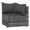 vidaXL Patio Corner Sofas with Cushions 2 pcs Gray Poly Rattan - 4 of 4