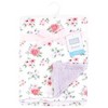Hudson Baby Infant Girl Plush Blanket with Furry Binding and Back, Vintage Floral, One Size - 2 of 2
