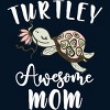 Men's Design By Humans Turtley Awesome Mom Turtle with Flower By animalshop T-Shirt - 2 of 2