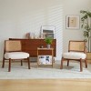 Set of 2 Accent Chair with Wooden Frame,Modern Accent Chair with Upholstered Seat for Living Room,Minimalist Woven Backrest Accent Chair-Koiai - 2 of 4