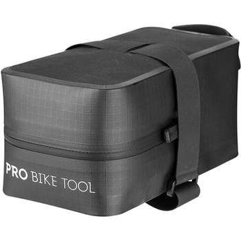 PRO BIKE TOOL Strap-On Under Seat Bicycle Saddle Bag, Black Medium