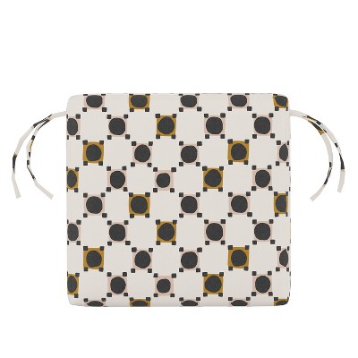 18" x 18" Outdoor Seat Cushion Claude Block Blush Mustard - Skyline Furniture