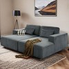 86.6-inch Double Chaise Lounge Sleeper Daybed 35D Full Foam Floor Plush Cloud Sofabed - Leovsnove - 2 of 4