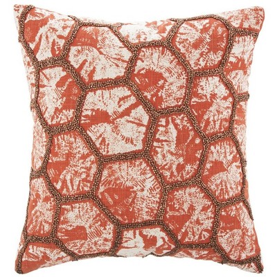 Falla Pillow - Orange/White - 20"X20" - Safavieh