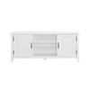 58" MDF Grooved-Door Classic TV Stand with Adjustable Shelves and Cord Management for Living Room and Bedroom - 2 of 4