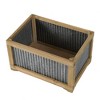YUHAO Set of 2 Rectangular Planters for Indoor Outdoor Home Garden Decor - L:20"x14"x11.5", S:17"x12"x10" - 4 of 4