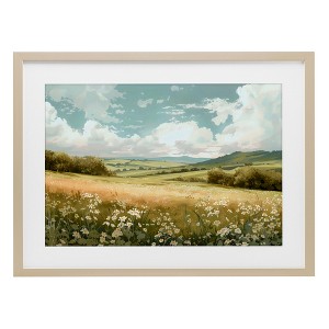 Stupell Industries Scenic Daisy Valley Framed Print Under Glass Art - 1 of 4