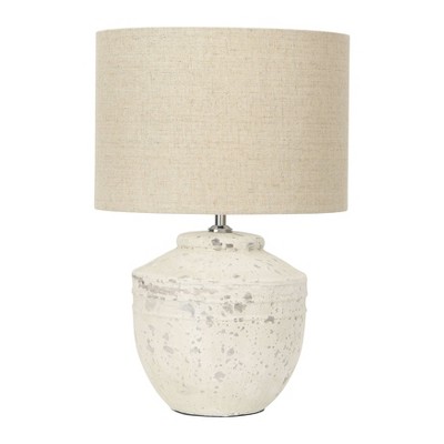 19.25" Cement Table Lamp with Linen Shade - 3R Studios