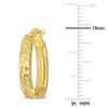 EVERLY JEWELRY | 10k Yellow Gold Square Textured Hoop Earrings - 3 of 4