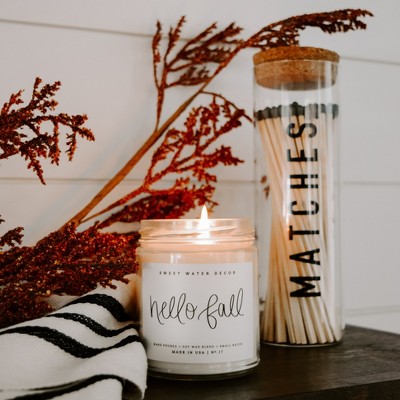 Hello Fall Scented Soy Jar Candle with Script Label