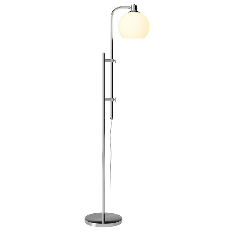Hampton & Thyme Height-Adjustable Floor Lamp with Glass Shade, 3 of 6