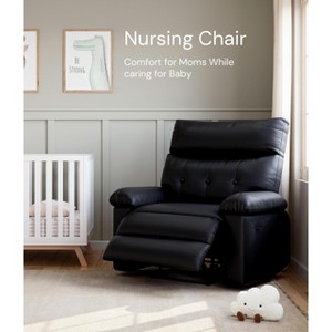 27'' Oversized Recliner Chair, Extra Wide PU Leather Rocker Swivel Recliner, Manual Recliner with 1.5X Sponge Comfort for Living Room, Bedroom - 1 of 4