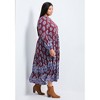 Avenue Women's Plus Size Everlasting Bordered Print Blouson Sleeve Dress - 3 of 3