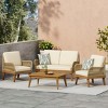 4-Piece Woven Rope Patio Conversation Set with Cushions, All-Weather Acacia Wood Outdoor Seating for Deck, Porch, or Backyard-The Pop Home - 3 of 4