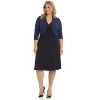 Rekucci Women's  Curvy Fit Cropped Bolero Shrug – Open Front, 3/4 Sleeve, Layering Cardigan - 2 of 4