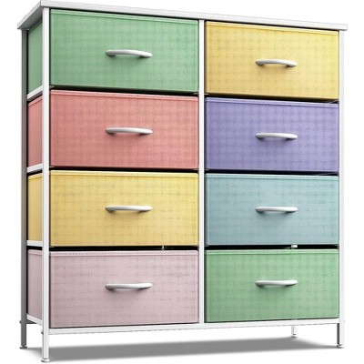 Sorbus 8 Drawers Dresser- Storage Unit with Steel Frame, Wood Top, Fabric Bins - for Bedroom, Closet, Office and more