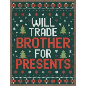 Amanti Art Will Trade Brother for Presents by Andreas Magnusson Canvas Wall Art Print Framed - 1 of 4