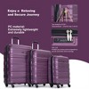 3 Piece Luggage Set,Hardshell Suitcase Set with Spinner Wheels & TSA Lock,Expandable Lightweight Travel Luggage Set of 3, Purple - 2 of 4