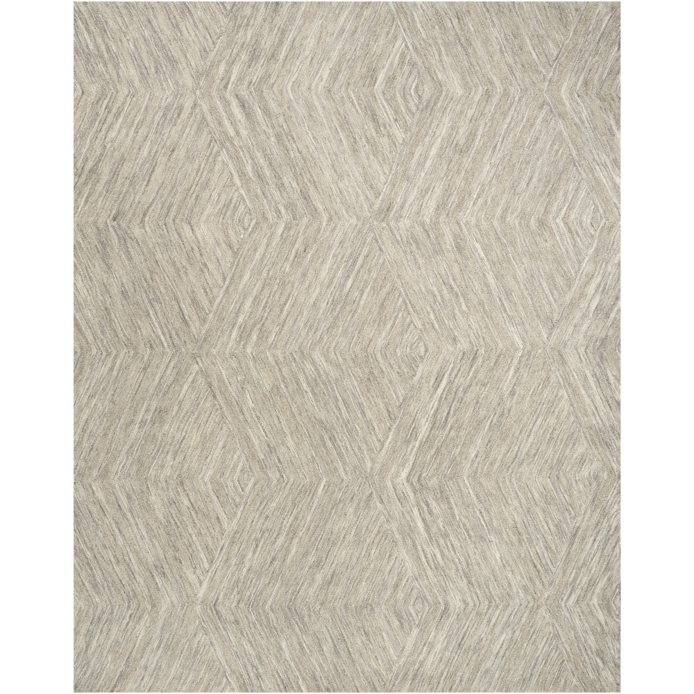 Photos - Area Rug Nourison 7'9"x9'9" Modern Wool Geometric Handtufted  Gray: Modern Rectangle for Living Room & Bedroom 