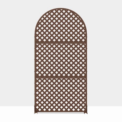 Lirago Metal Outdoor Privacy Screen Arched Top Freestanding Patio Decorative Screens - 72"x35", Brown