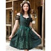 Women's Traditional Dirndl Dress - Lace Overlay, Detachable Sheer Sleeves & Cinched Waist - 2 of 4