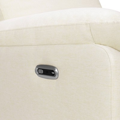 Vanilla Swivel Recliner with Wood Finish and USB Port